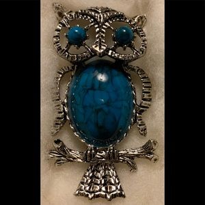 Price ⬇️. Owl Pin (Lapis stone) 2 1/2” long by an inch wide.